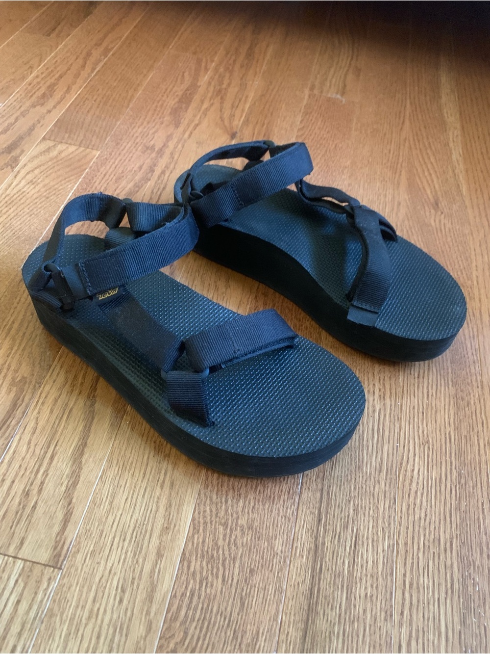 Teva Black Platform Sport Sandals